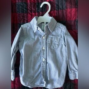 Carter's Blue and White Checkered Button Down Shirt